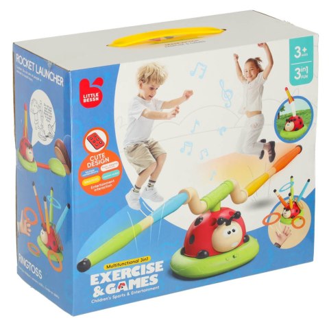 Gra zręcznościowa dla dzieci skakanka wyrzutnia rzut do celu biedronka 3w1