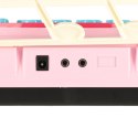 Keyboard dla dzieci pianinko interaktywne organki 37 klawiszy mikrofon statyw różowy