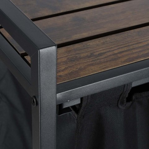 Kosz na pranie bieliznę 2 komory z półką blatem pojemnik loft 92l