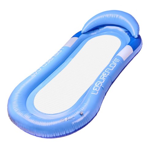 Materac dmuchany do pływania basenu wodny z siatką niebieski