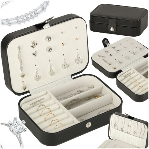 Szkatułka pudełko na biżuterię organizer czarny