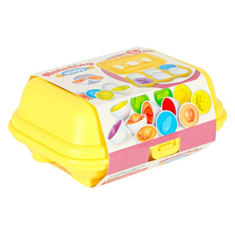 Układanka edukacyjna sorter dopasuj kształty jajka montessori owoce warzywa 6szt