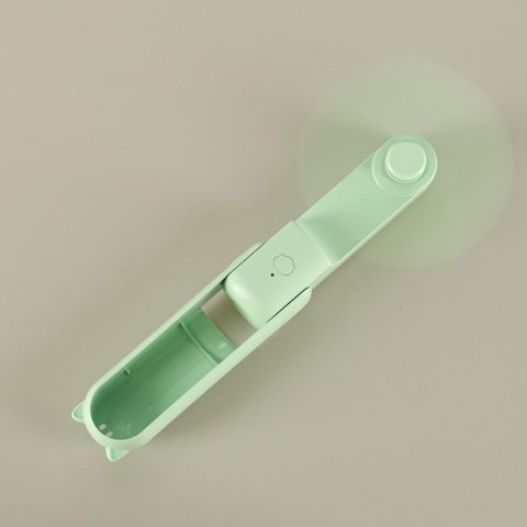 Wiatrak biurkowy wentylator mini ręczny składany wiatraczek przenośny USB zielony