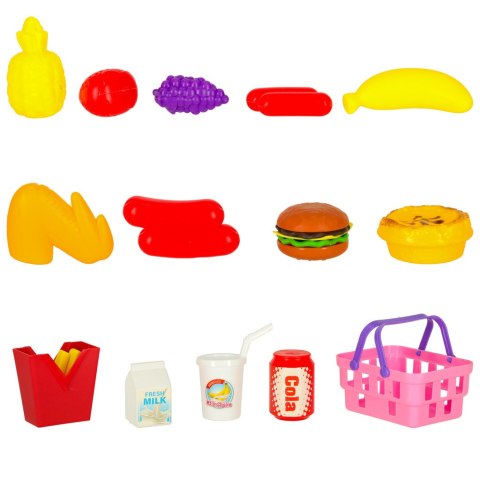 Kosz piknikowy koszyk fast food pizza burger jedzenie prowiant przekąski na piknik