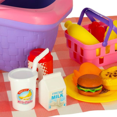 Kosz piknikowy koszyk fast food pizza burger jedzenie prowiant przekąski na piknik