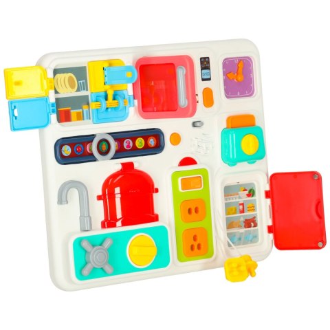 Tablica manipulacyjna sensoryczna montessori kuchnia zegar światło dźwięk