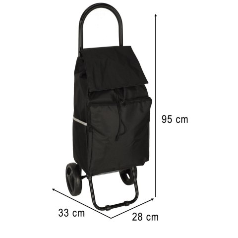 Wózek torba na zakupy na kółkach ze stelażem 95cm czarny