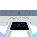 Lampka nocna LED Gamingowa RGB głośnik ładowarka indukcyjna radio budzik zegar