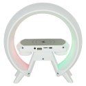 Lampka nocna LED Gamingowa RGB głośnik ładowarka indukcyjna radio budzik zegar