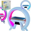 Lampka nocna LED Gamingowa RGB głośnik ładowarka indukcyjna radio budzik zegar