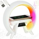 Lampka nocna LED Gamingowa RGB głośnik ładowarka indukcyjna radio budzik zegar