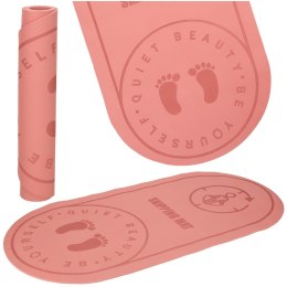 Mata do ćwiczeń jogi wygładzająca 127 x 63 x 0,6 cm różowa