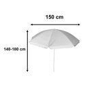 Parasol ogrodowy plażowy regulowany łamany składany UV 150cm szary