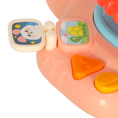 Zabawka interaktywna kierownica dla dzieci dziecka malucha do wózka symulator muzyka dźwięki różowa