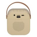 Zestaw do karaoke głośnik Bluetooth mikrofon USB LED beżowy