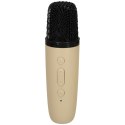 Zestaw do karaoke głośnik Bluetooth mikrofon USB LED beżowy