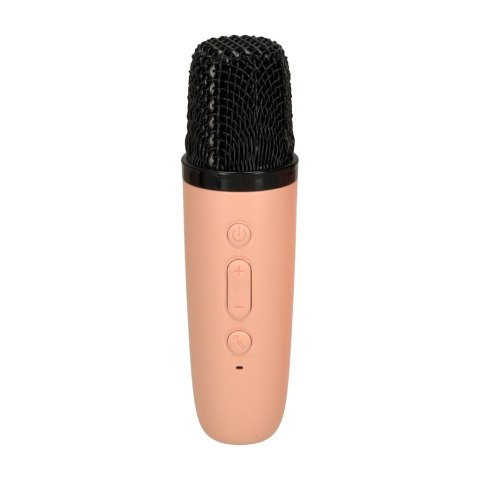 Zestaw do karaoke głośnik Bluetooth mikrofon USB LED różowy