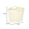 Kosz na zakupy pranie składany organizer łazienkowy z uchwytem kremowy