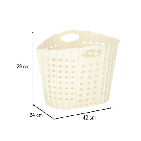 Kosz na zakupy pranie składany organizer łazienkowy z uchwytem kremowy
