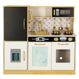 Kuchnia dla dzieci drewniana LULILO ORO z lodówką tablicą kredową złota