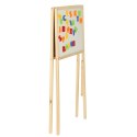 Tablica magnetyczna kredowa dwustronna drewniana literki kreda 43x50x84cm