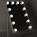 Lusterko do makijażu kosmetyczne podświetlane 12 LED Hollywood z 12 żarówkami USB 30 x 40 cm