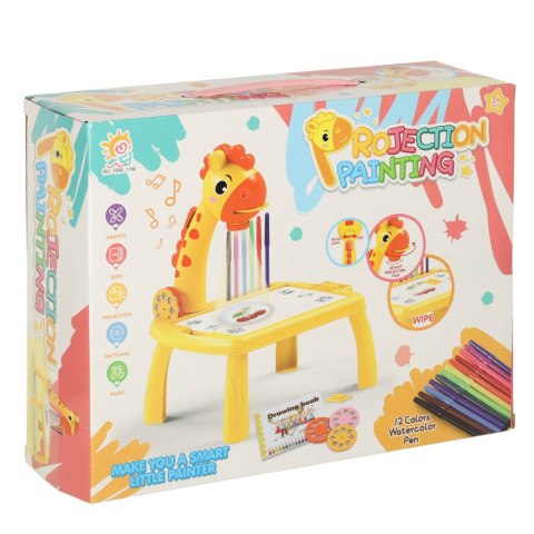 Projektor rzutnik stolik stół do rysowania żyrafa żółta