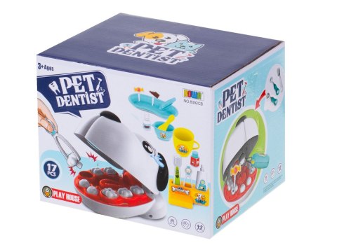 Chory ząbek dentysta zwierząt pies piesek zabawa wylecz zęba nauka weterynarz