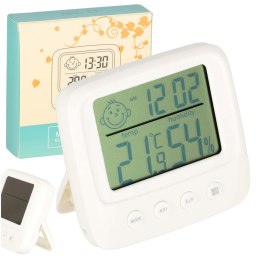 Higrometr zegar termometr pokojowy wilgotnościomierz LCD