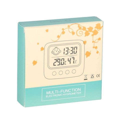 Higrometr zegar termometr pokojowy wilgotnościomierz LCD