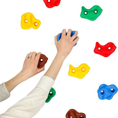 Kamienie wspinaczkowe uchwyty do wspinaczki dla dzieci kolorowe 10 szt + śruby