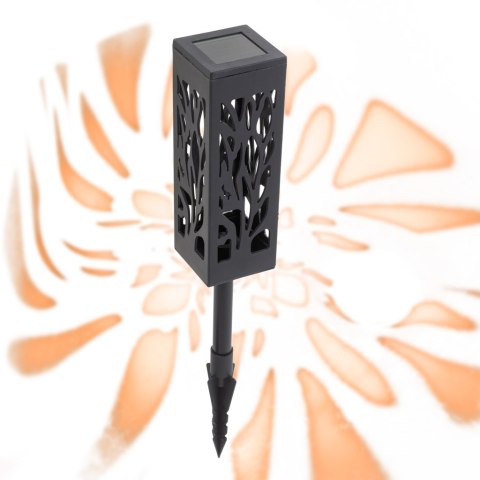 Lampa solarna ogrodowa ażurowa latarenka lamion LED czujnik zmierzchu wbijana 4szt.