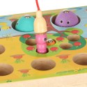 Gra drewniana montessori łowienie rybek marchewki robaczki