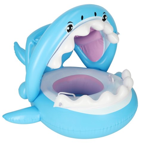 Kółko do pływania koło dmuchane dla niemowląt pontonik dla dzieci z siedziskiem z daszkiem rekin 23kg