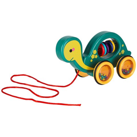 Żółwik do ciągania na sznurku zabawka sensoryczna mobilna grzechotka