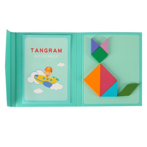 Tangram książeczka magnetyczna układanka montessori klocki gra logiczna 3D