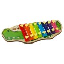 Cymbałki drewniane kolorowe dla dzieci szkolne edukacyjne pałki pałeczki krokodyl