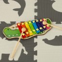 Cymbałki drewniane kolorowe dla dzieci szkolne edukacyjne pałki pałeczki krokodyl