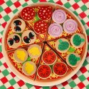 Pizza drewniany zestaw do zabawy na rzep akcesoria łopatka nóż talerz nauka krojenia 20cm