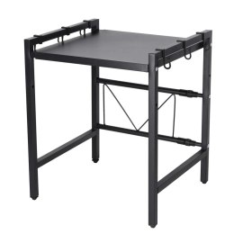 Półka kuchenna nad mikrofalówkę organizer regulowany metalowy 6 wieszaków