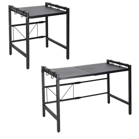 Półka kuchenna nad mikrofalówkę organizer regulowany metalowy 6 wieszaków