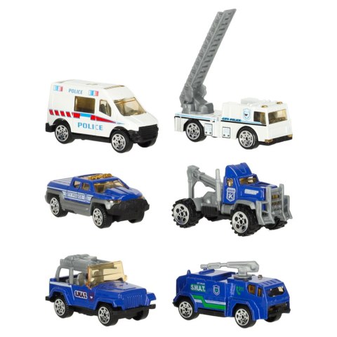 Transporter ciężarówka TIR wyrzutnia + metalowe auta policja