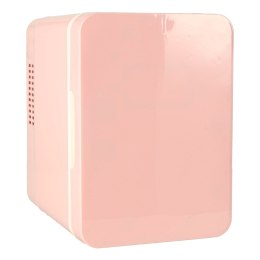 Lodówka turystyczna elektryczna samochodowa mini na jedzenie kosmetyki grzanie chłodzenie 2w1 4L różowa