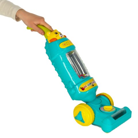 Odkurzacz bezprzewodowy pionowy dla dzieci interaktywny z dźwiękiem niebieski