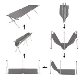 Łóżko polowe LUARO składane turystyczne kanadyjka czarne 150kg