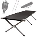 Łóżko polowe LUARO składane turystyczne kanadyjka czarne 150kg