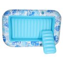 Materac dmuchany do pływania, leżak do opalania z poduszką niebieski