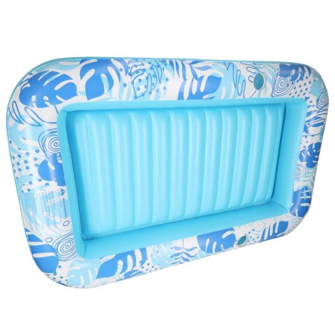 Materac dmuchany do pływania, leżak do opalania z poduszką niebieski
