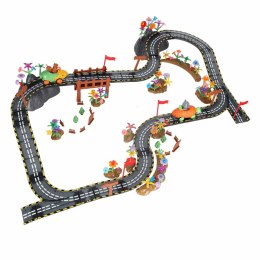 Tor wyścigowy samochodowy magnetyczny 2 pojazdy świecące 310 elementów