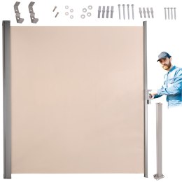 Markiza boczna tarasowa LUARO parawan zwijany 180 x 400 cm beżowy